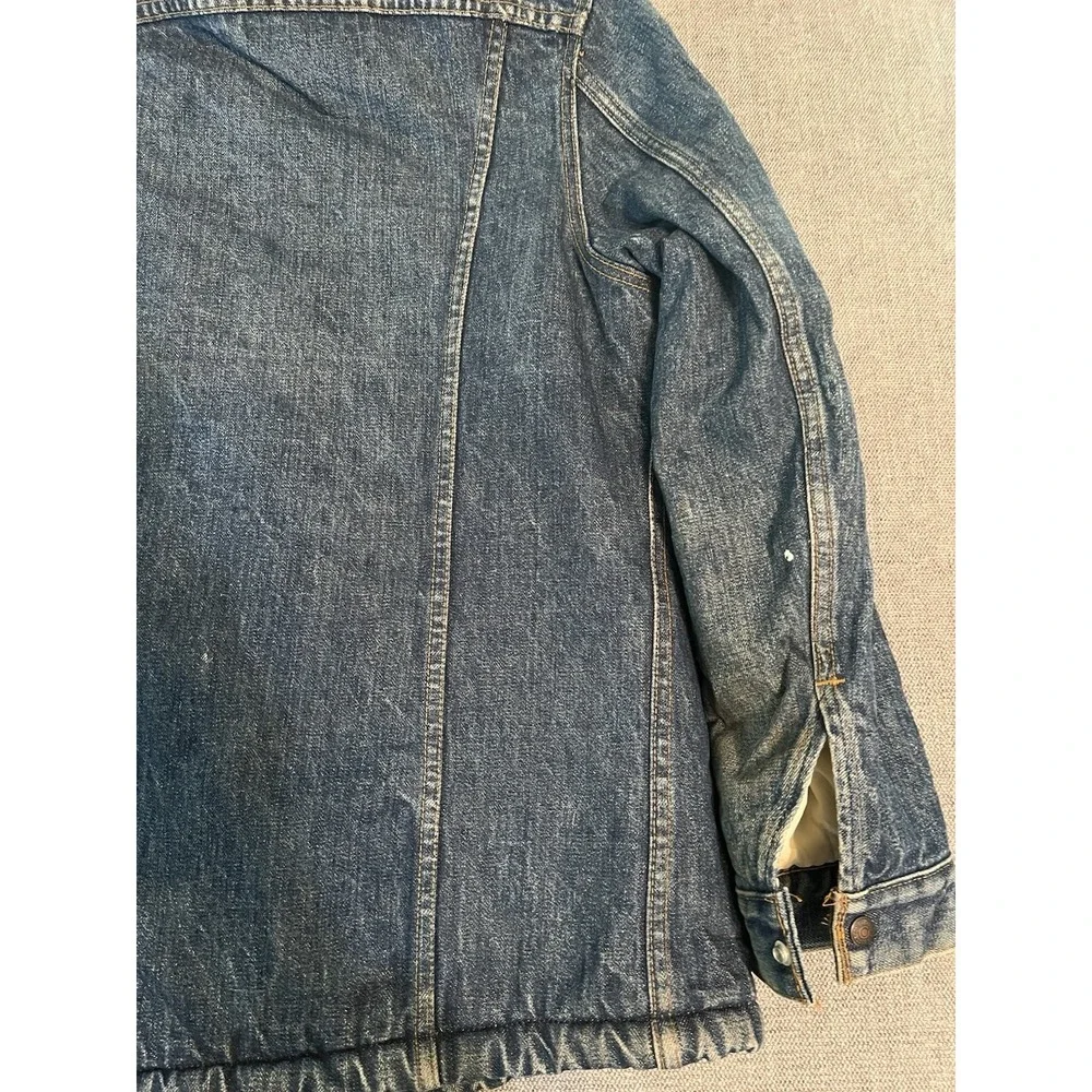 Levi's Vintage 70s Sherpa Lined‎ Truckers Jacket Jean Denim Mens 42R Made USA